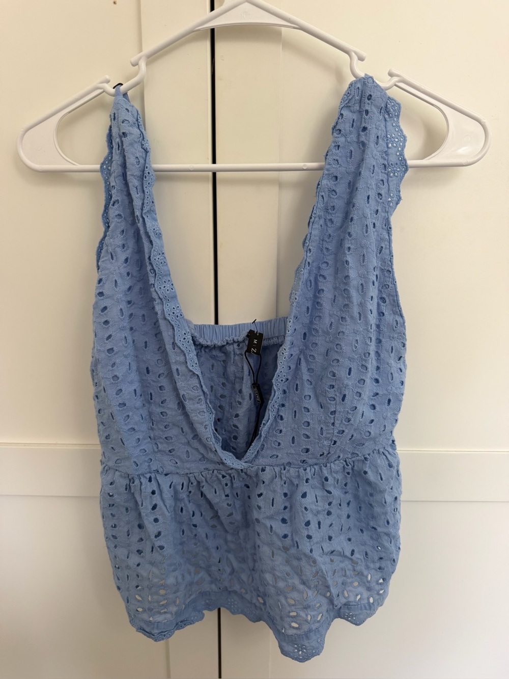 Zaful Light Blue Eyelet V-Neck Camisole
